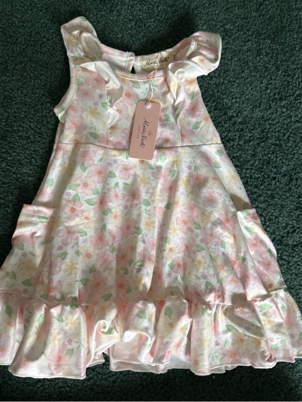 Pink and White Pleated Sundress with Tie Front
